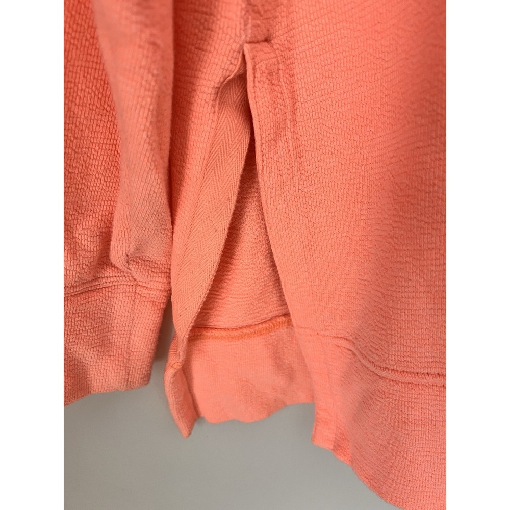 Aerie Crewneck Textured Sweatshirt Coral Peach Pullover Top Women's S‎ - Picture 3 of 6